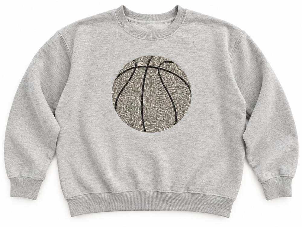 Judith March Basketball Sequin Sweatshirt Size S Gray (y)